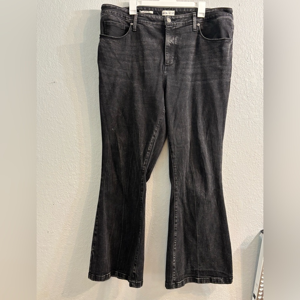 Ava & Viv Black Flare Wide Leg Jeans